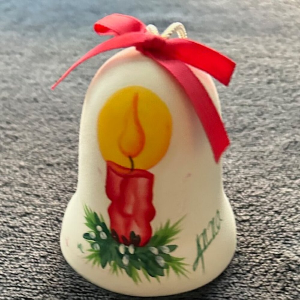 Vintage Ceramic Holiday Ornament Bell by Anna